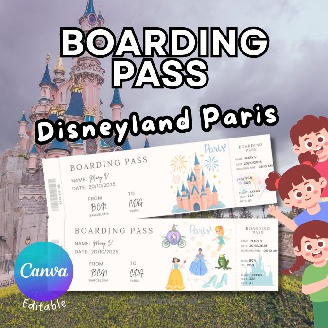 Entradas a Disneyland París - boarding pass - tarjeta de embarque