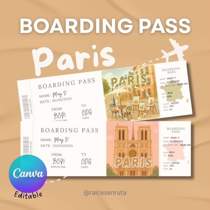 boarding pass París - París vuelos