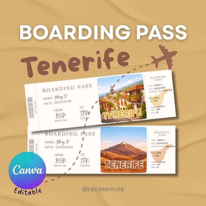 boarding pass tenerife - regalar un viaje sorpresa a tenerife - vuelos a tenerife