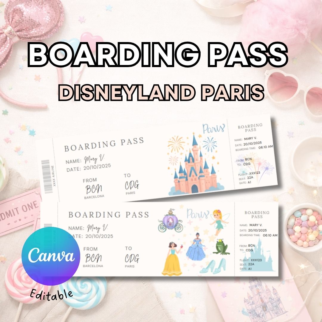 Entradas a Disneyland París - boarding pass - tarjeta de embarque