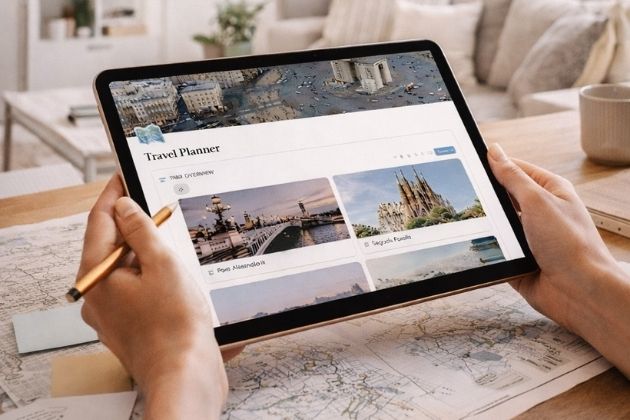 Planificador de viaje - Plantilla Notion - Itinerario de un viaje